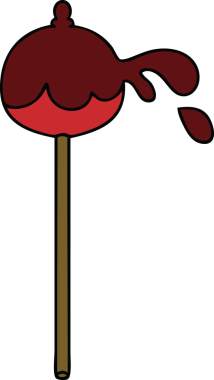 Orijinal el çizimi karikatür elma şekeri.