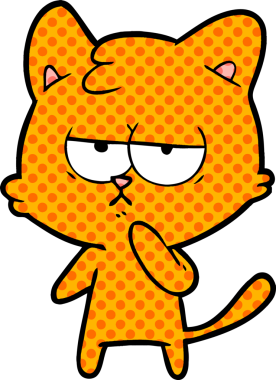 Orijinal sıkılmış çizgi film kedisi