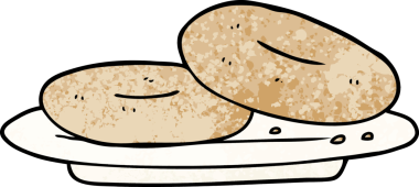 Bir insan tarafından çizilmiş orijinal çörekler.