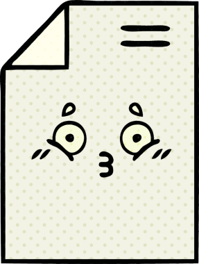 Orijinal çizgi roman tarzı bir kağıt yaprağı.