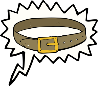 Konuşma baloncuklu orijinal deri kemer.