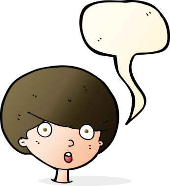 Orijinal çizgi film konuşma balonlu çocuğu şaşırttı.