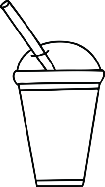 Orijinal çizgi film çizimi. Hafif içecek.