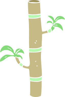 Bambuların orijinal düz renk çizimi