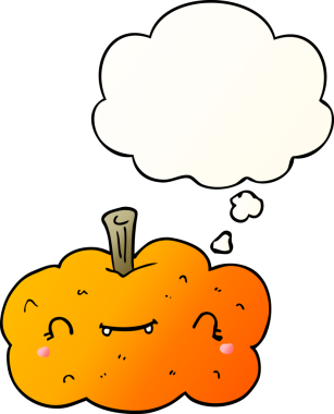 Düşünce baloncuğu yumuşak eğimli orijinal balkabağı