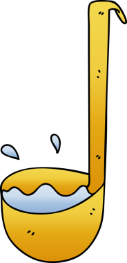 Orijinal gradyan gölgeli çizgi film kepçesi