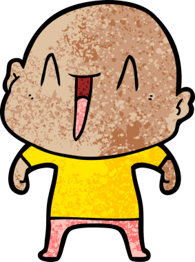 Orijinal mutlu çizgi film kel adam.