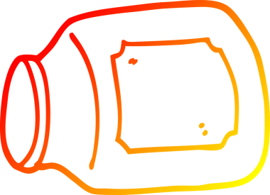 Yandaki çizgi film kavanozunun orjinal sıcak çizgi çizimi.