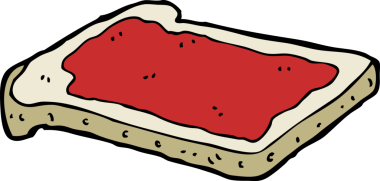 Orijinal tost üzerine çizgi film reçeli