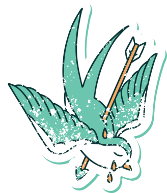 Ağlayan bir kırlangıcın sembolik dövmesi.