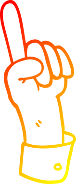 Bir karton el hareketinin orjinal sıcak çizgi çizimi