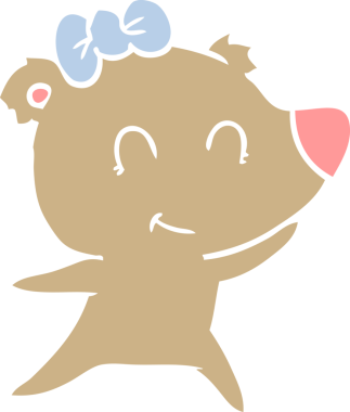 Orijinal dişi ayı düz renkli çizgi film