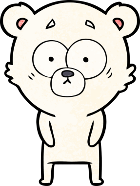 Orijinal şaşırmış kutup ayısı çizgi filmi