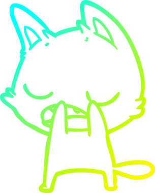 Konuşan bir kedi çizgi filminin orijinal soğuk gradyan çizimi