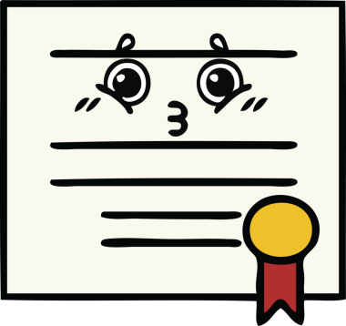 Mezuniyet diplomasının orijinal, şirin çizgi filmi.