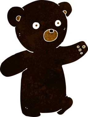 Orijinal çizgi film siyah ayı yavrusu