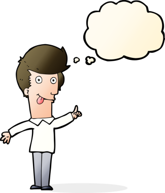 Düşünce baloncuğu fikri olan orijinal komik adam.