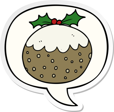 orijinal karikatür noel pudingi konuşma balonu yapıştırmalı