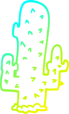 Bir kaktüsün orijinal soğuk gradyan çizimi