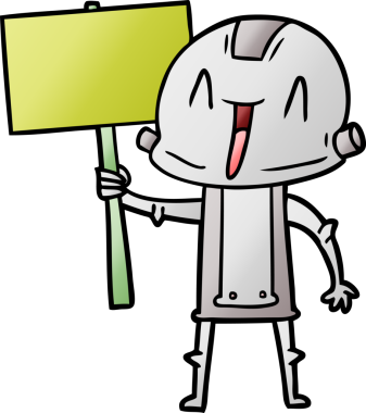 Bir insan tarafından çizilmiş orijinal çizgi film robotu