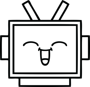 Orijinal çizgi robot kafası çizimi