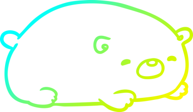 Şirin bir kutup ayısının orijinal soğuk eğimli çizgisi