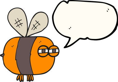 Orijinal serbest konuşma balonu karikatürü kızgın arı