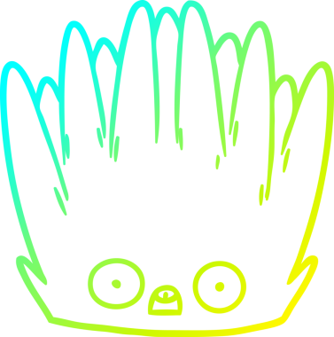 Bir karikatür deniz şakayığının orijinal soğuk gradyan çizimi