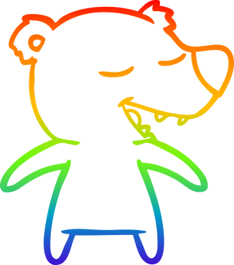 Orijinal gökkuşağı gradyanı çizgi film ayısının çizimi