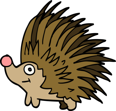 Orijinal karikatür, çivili kirpi.