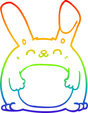 Orijinal gökkuşağı gradyanı çizgi film tavşanı çizimi
