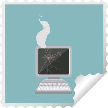 orijinal bozuk bilgisayar grafik kare etiket damgası