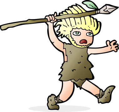 Bir insan tarafından çizilmiş orijinal mağara adamı.