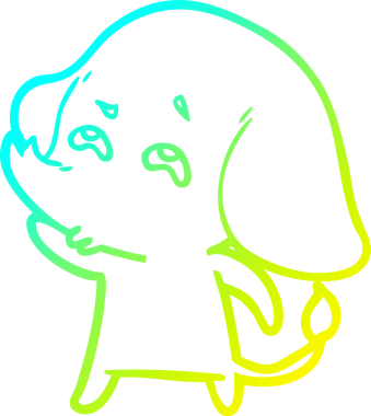 Bir karikatür filinin orijinal soğuk eğimli çizimi