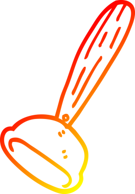 Bir çizgi film tuvalet pompasının orijinal, sıcak çizgi çizimi.