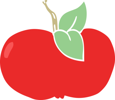 Orijinal karikatür, sulu elma.