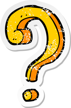 Çizgi film soru işaretinin orijinal gerilimli yapıştırması