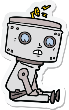 Çizgi film robotunun orijinal çıkartması