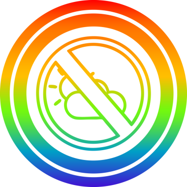 Orijinal gökkuşağı gradyan bitiş ile hava durumu dairesel simgesi yok