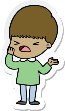 Çizgi filmin orijinal çıkartması. Stresli adam.