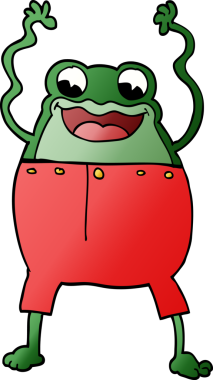 Orijinal karikatür karalama kurbağası
