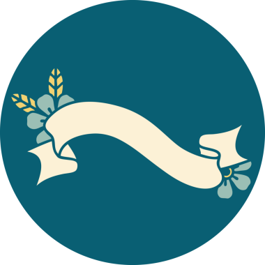 Orijinal ikonik dövme tarzı bir afiş ve çiçek resmi