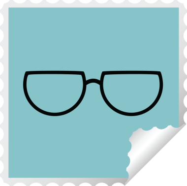 Orijinal gözlük grafik kare etiket damgası