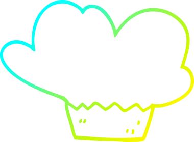 Orijinal soğuk gradyan çizgi çizimi bir çizgi film keki.