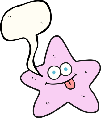 Orijinal serbest konuşma balonu karikatürü denizyıldızı