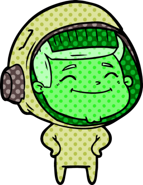 Orijinal mutlu astronot çizgi filmi.