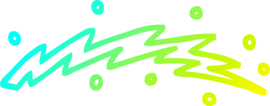 Bir çizgi film yıldırımının orijinal soğuk eğimli çizimi