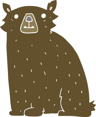 Orijinal düz renkli çizgi film ayısı