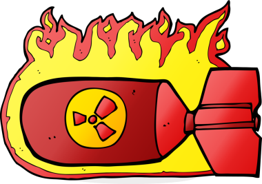 Orijinal karikatür nükleer bomba