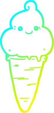 Orijinal soğuk eğimli çizgi film dondurma çizimi